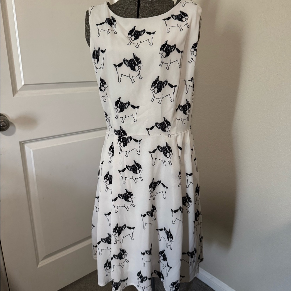 White Dress with Black Frenchies
